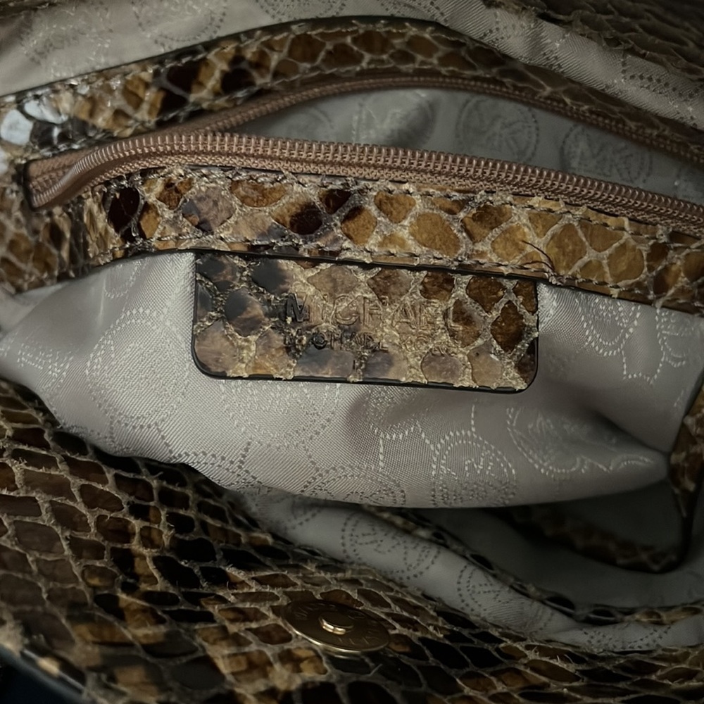 Michael Kors Brown Python Skin Leather Satchel - image 8